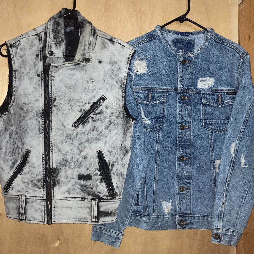 Lot (2) Zara H&M Jacket, Vest Size S Excellent Condition